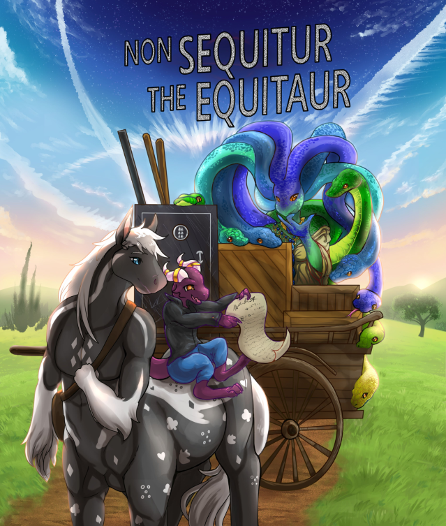 Non Sequitur the Equitaur with cart