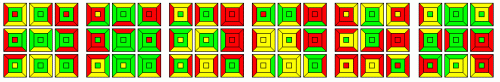 three color cubes